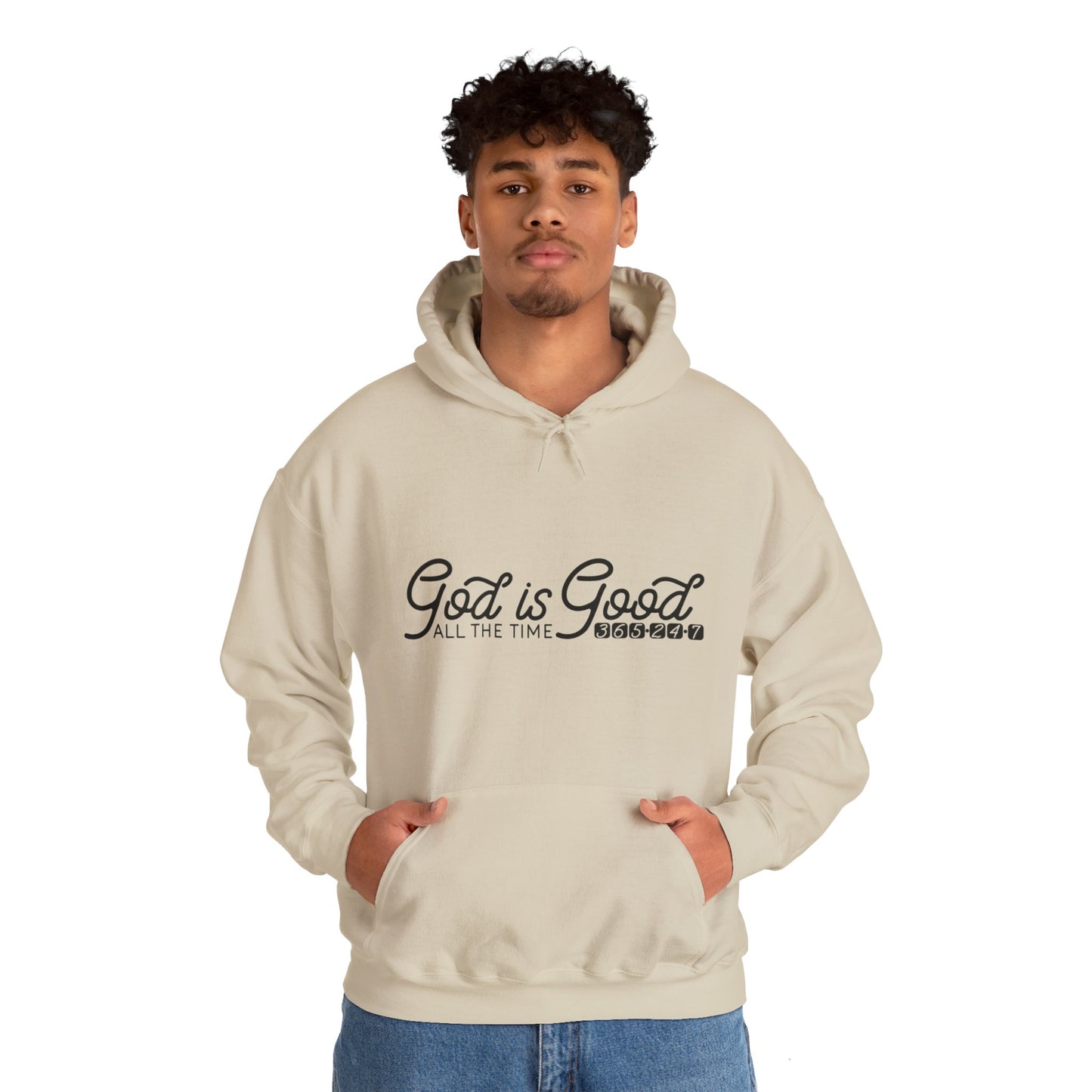 God Is Good All The Time 365 24 7 Unisex Christian Hooded Pullover Sweatshirt