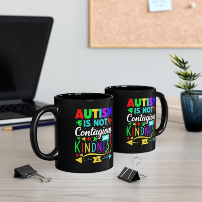 Autism Awareness Black Mug - Kindness Design (11oz, 15oz)