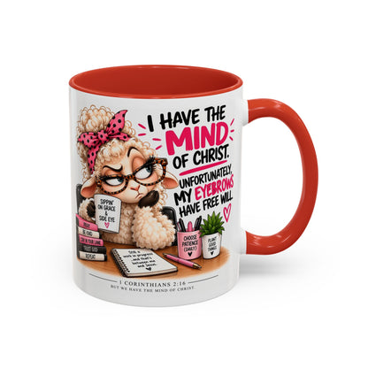 Christian Coffee Mug – "I Have the Mind of Christ" Funny Sheep Design (11/15 oz)