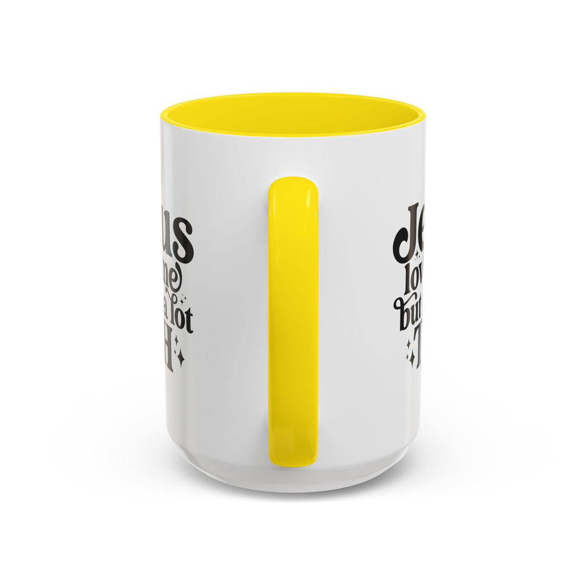 Christian Accent Coffee Mug — "Jesus Loves Me but I'm a Lot TBH" Religious Christian Gift
