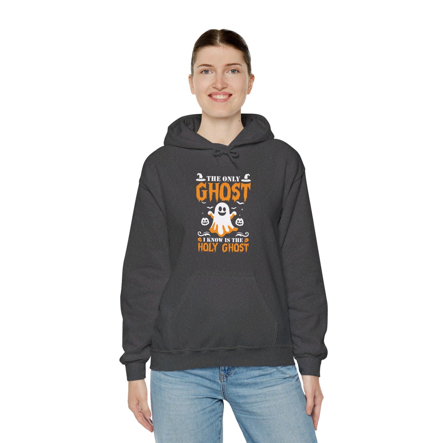 The Only Ghost I Know Is The Holy Ghost Halloween Unisex Christian Pullover Hooded Sweatshirt