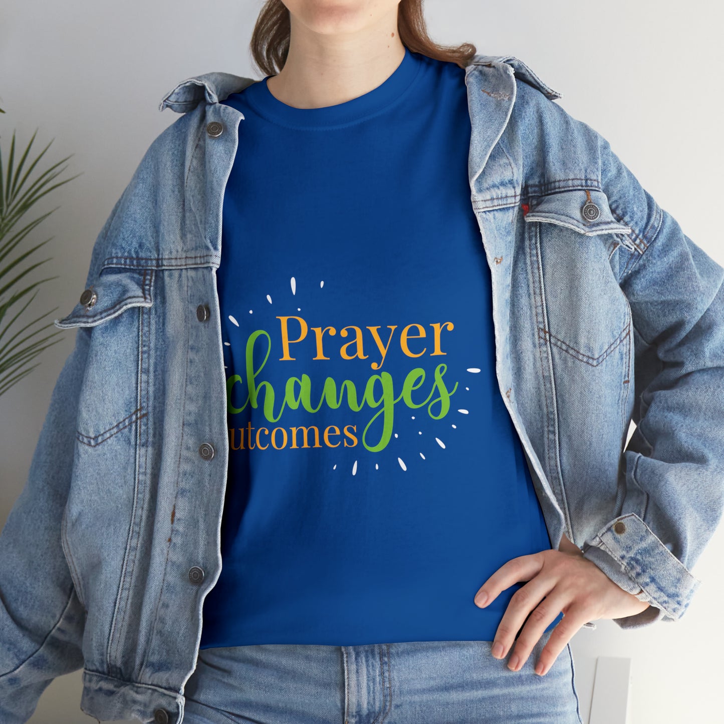 Prayer Changes Outcomes Unisex Heavy Cotton Tee