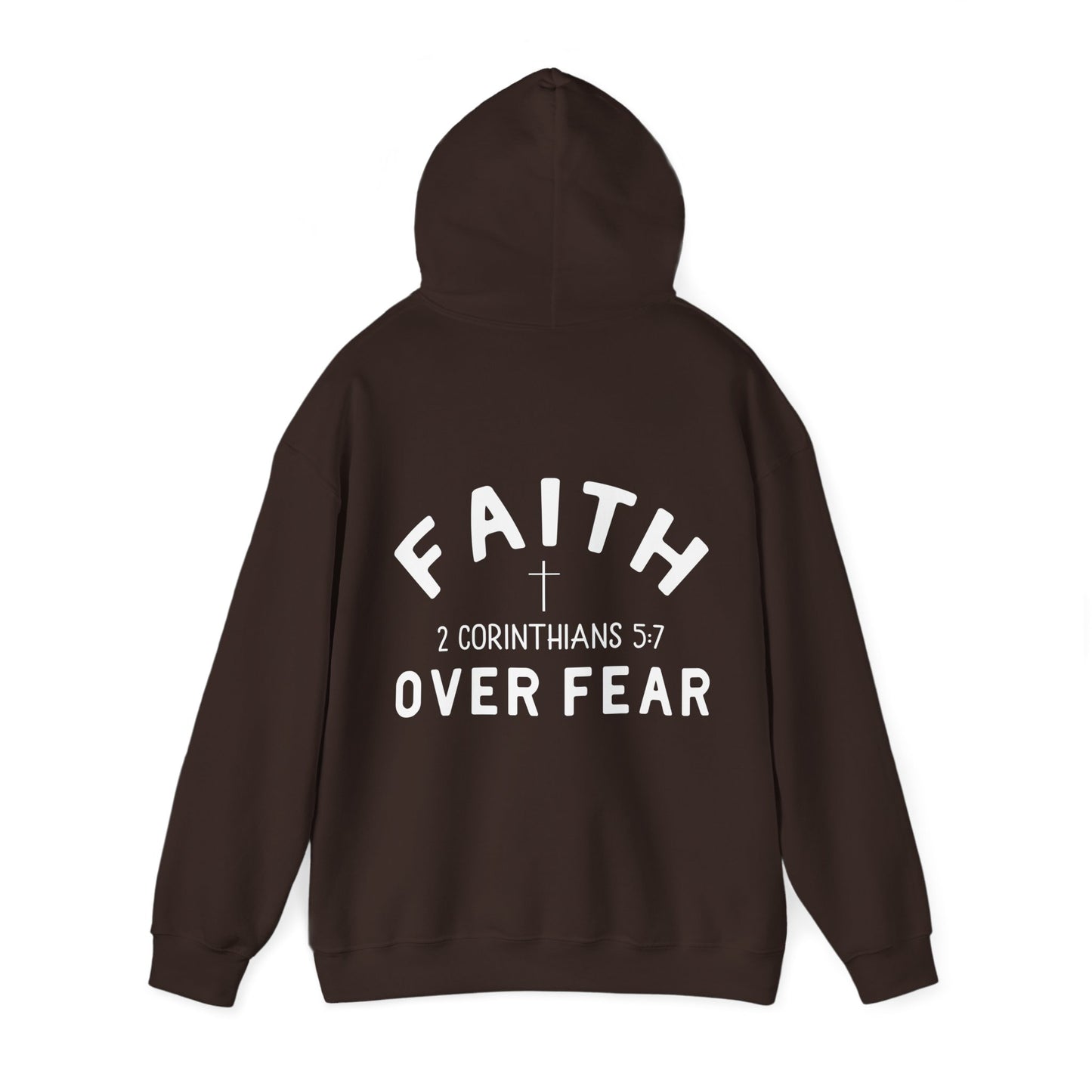 Faith Over Fear 3 Crosses  Unisex Christian Hooded Pullover Sweatshirt