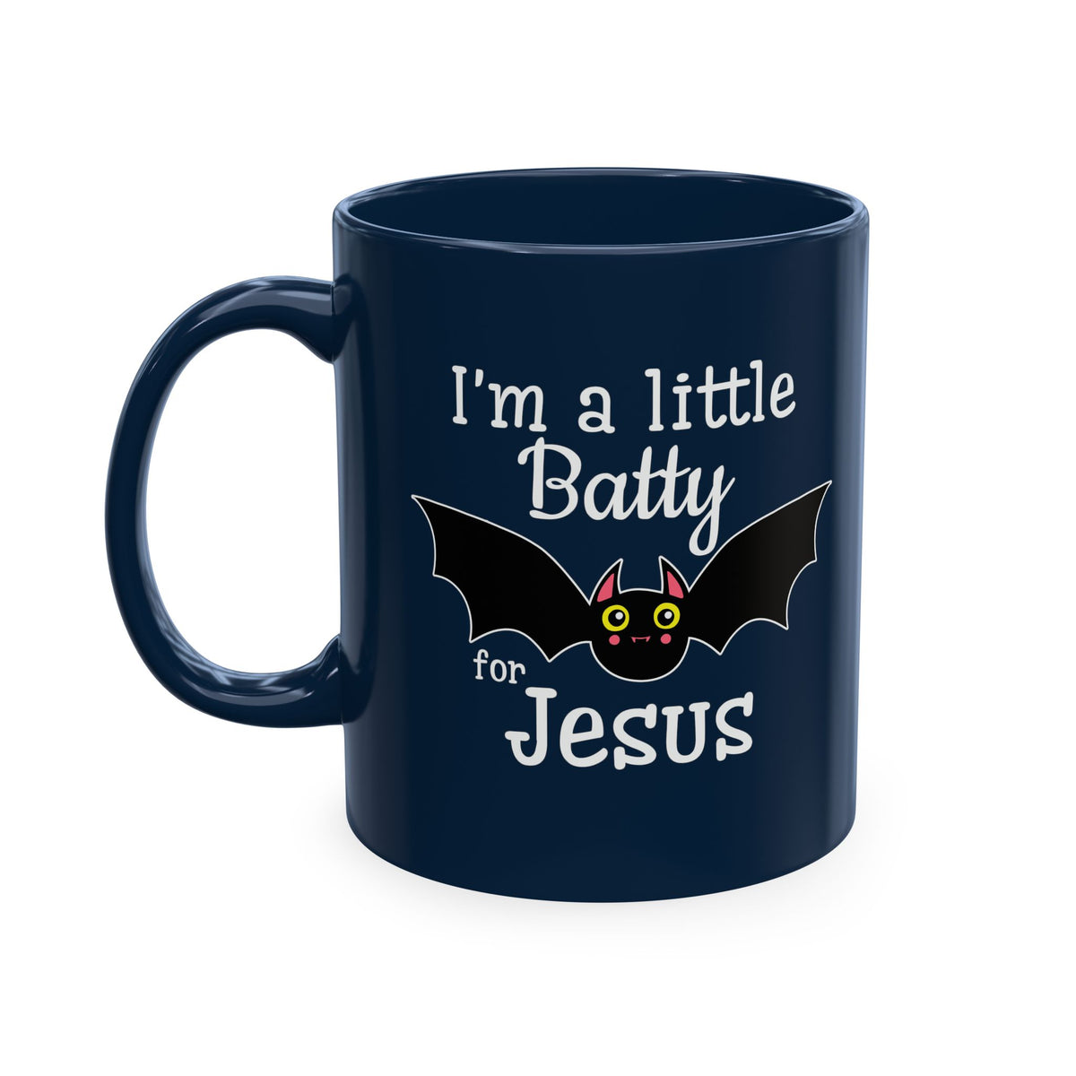 I'm a Little Batty for Jesus Mug – Christian Halloween Ceramic Coffee Cup