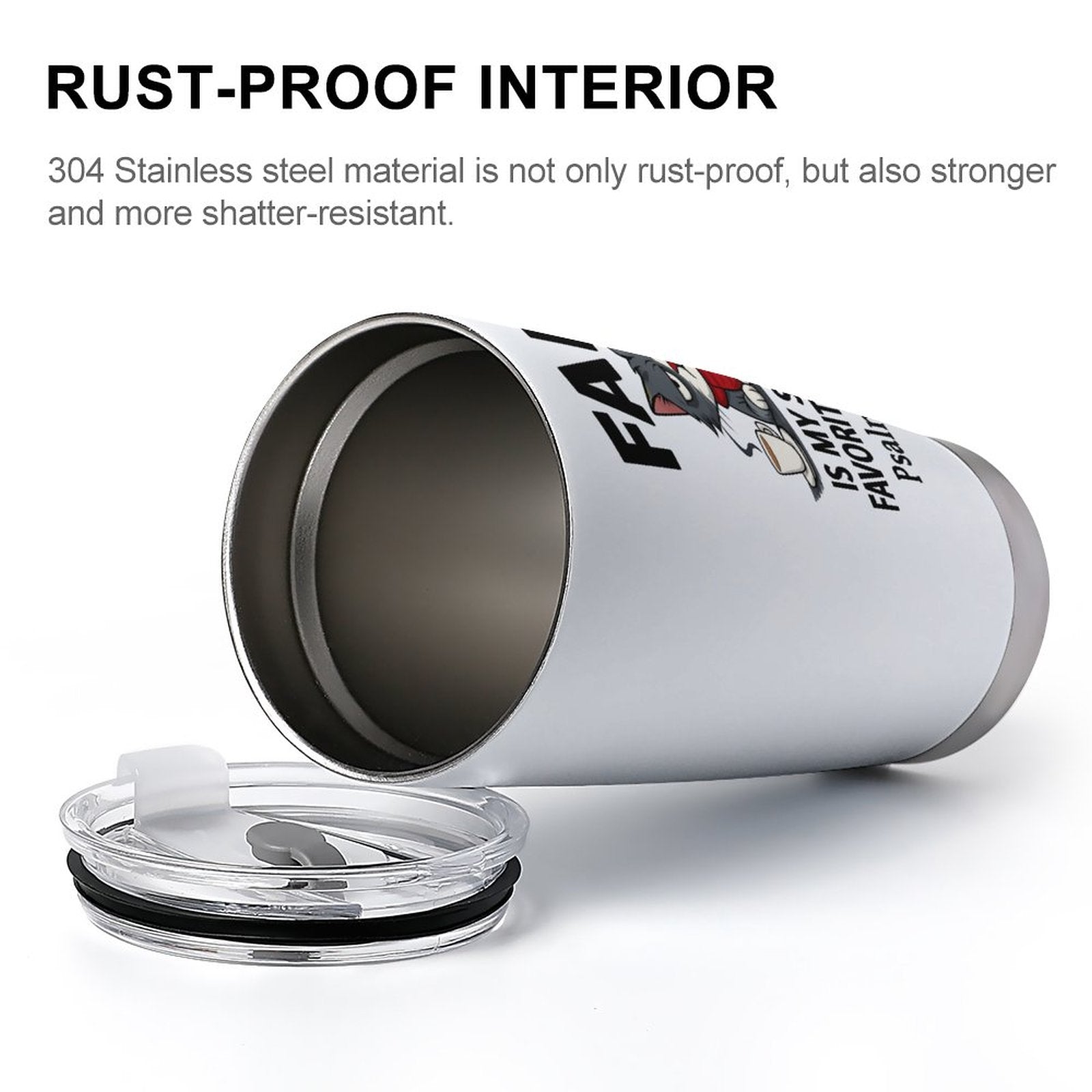 Funny Faith 20oz Insulated Stainless Steel Tumbler with Lid - ClaimedbyGodDesigns