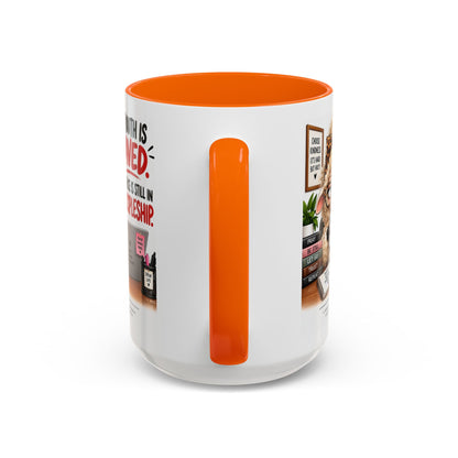 Saved & Sassy Sheep Coffee Mug — "My Mouth Is Saved, My Face Is Still In Discipleship" Accent Mug