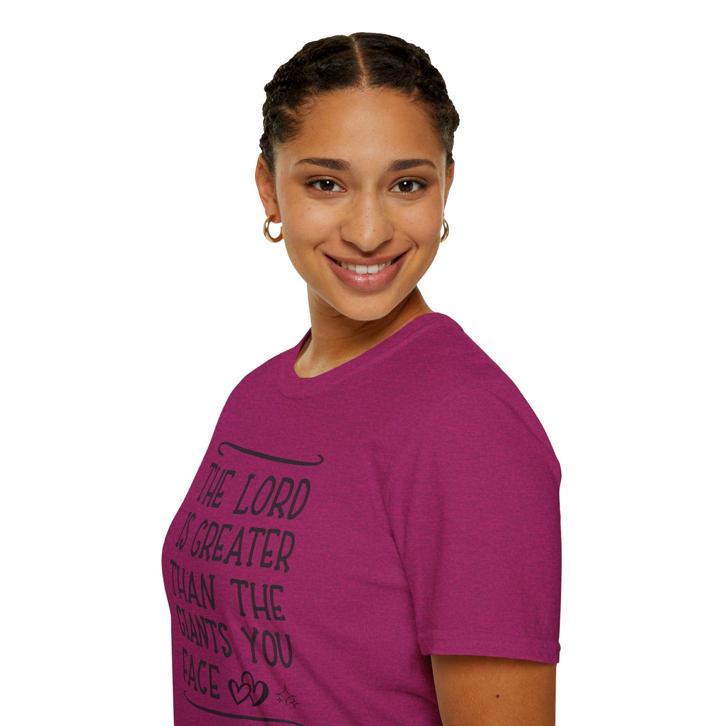 The Lord Is Greater Than The Giants You Face Women's Christian T-shirt