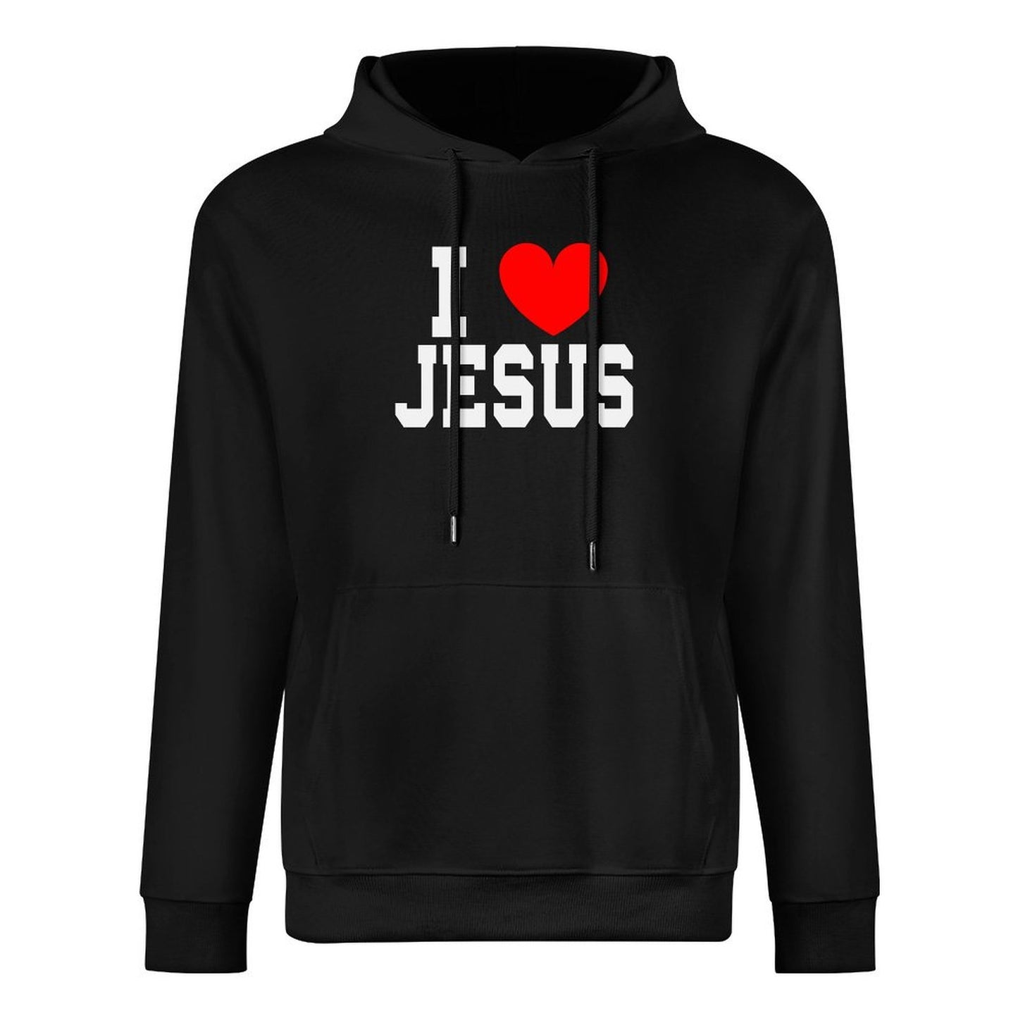 I Love Jesus Men's Christian Hooded Pullover Sweatshirt