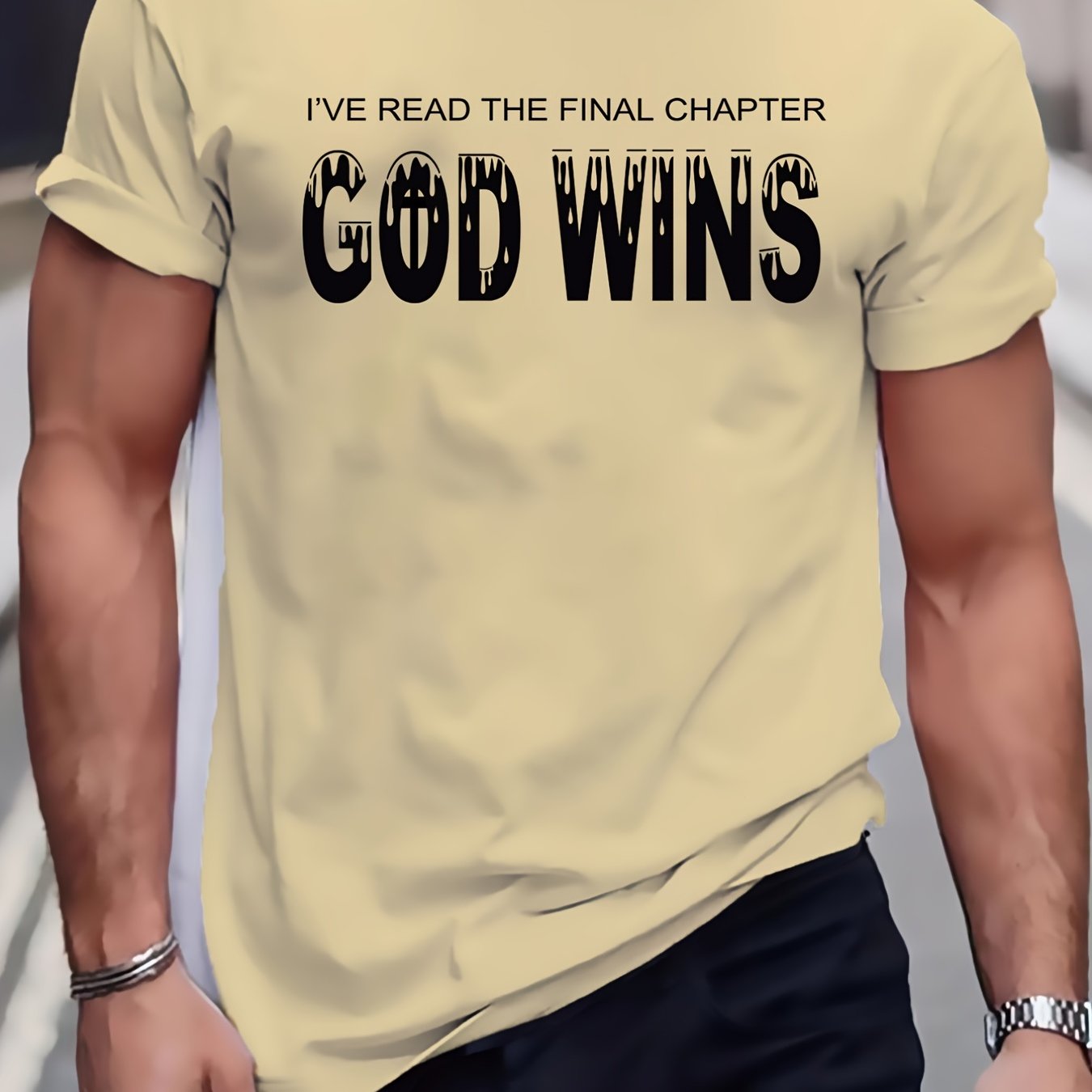 God Wins Men's Christian T-shirt claimedbygoddesigns