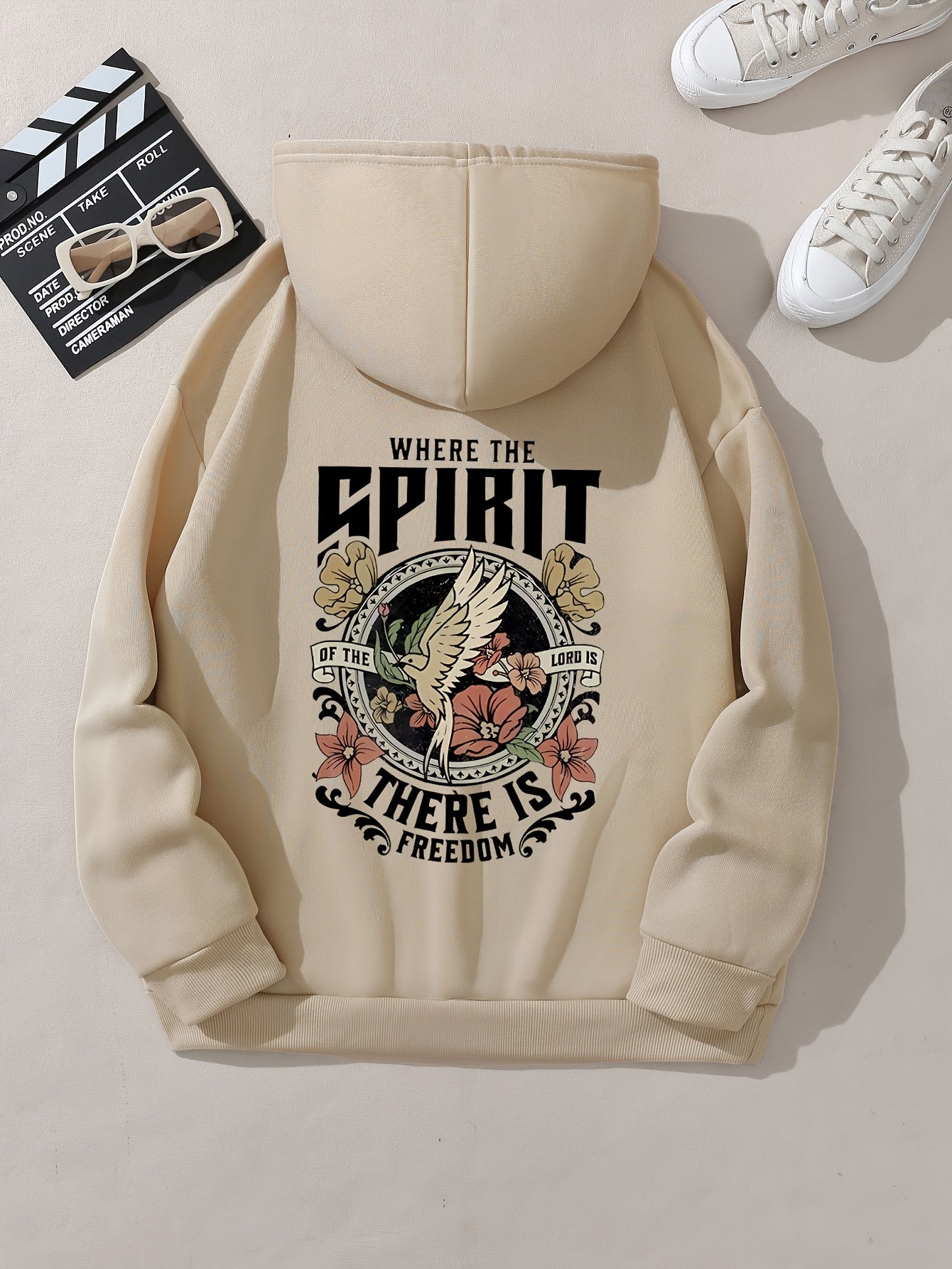 Where The Spirit Of The Lord Is There Is Freedom Women's Christian Pullover Hooded Sweatshirt claimedbygoddesigns