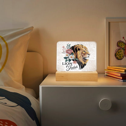 Lion Of Judah Acrylic Plaque with Stand - Rectangle - ClaimedbyGodDesigns