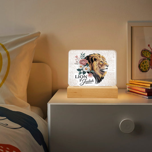 Lion Of Judah Acrylic Plaque with Stand - Rectangle - ClaimedbyGodDesigns