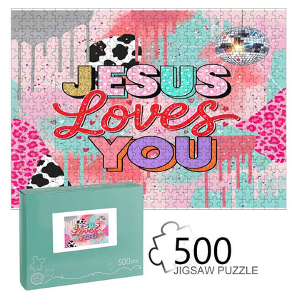 Jesus Loves You Christian Horizontal Wooden Puzzle