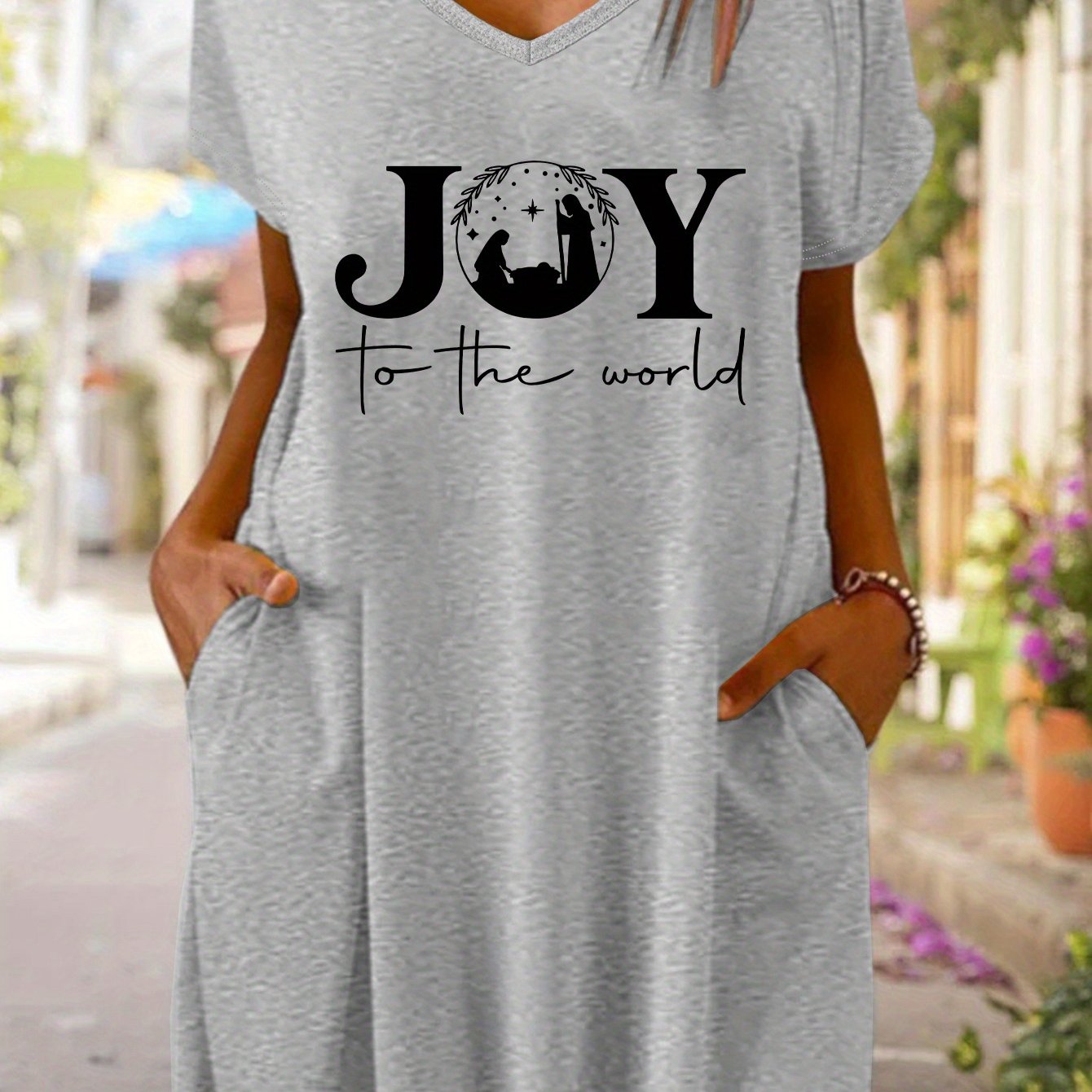 Joy To The World  Women's Christian Pajama Dress claimedbygoddesigns