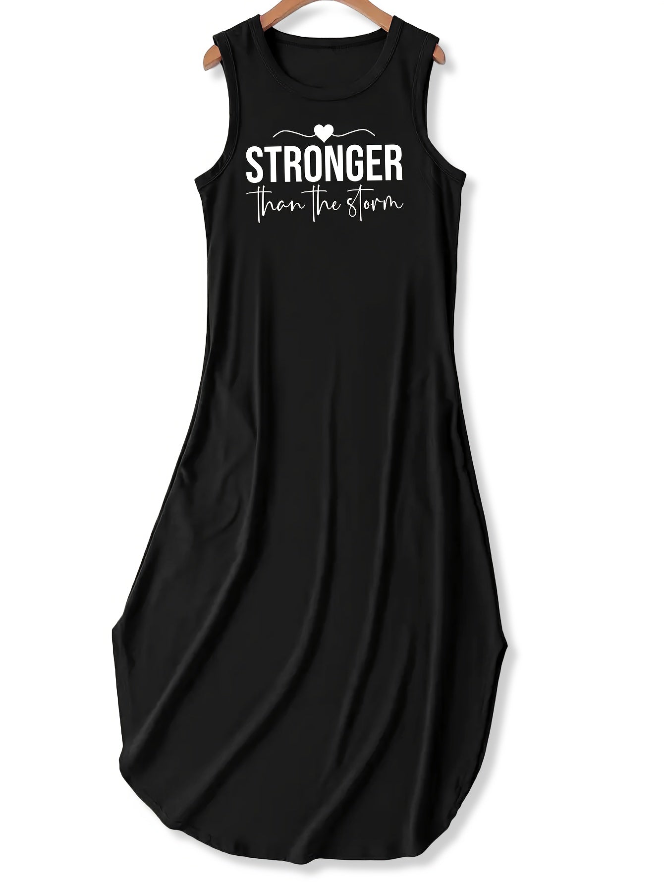 Stronger Than The Storm Women's Christian Casual Summer Tank Dress claimedbygoddesigns