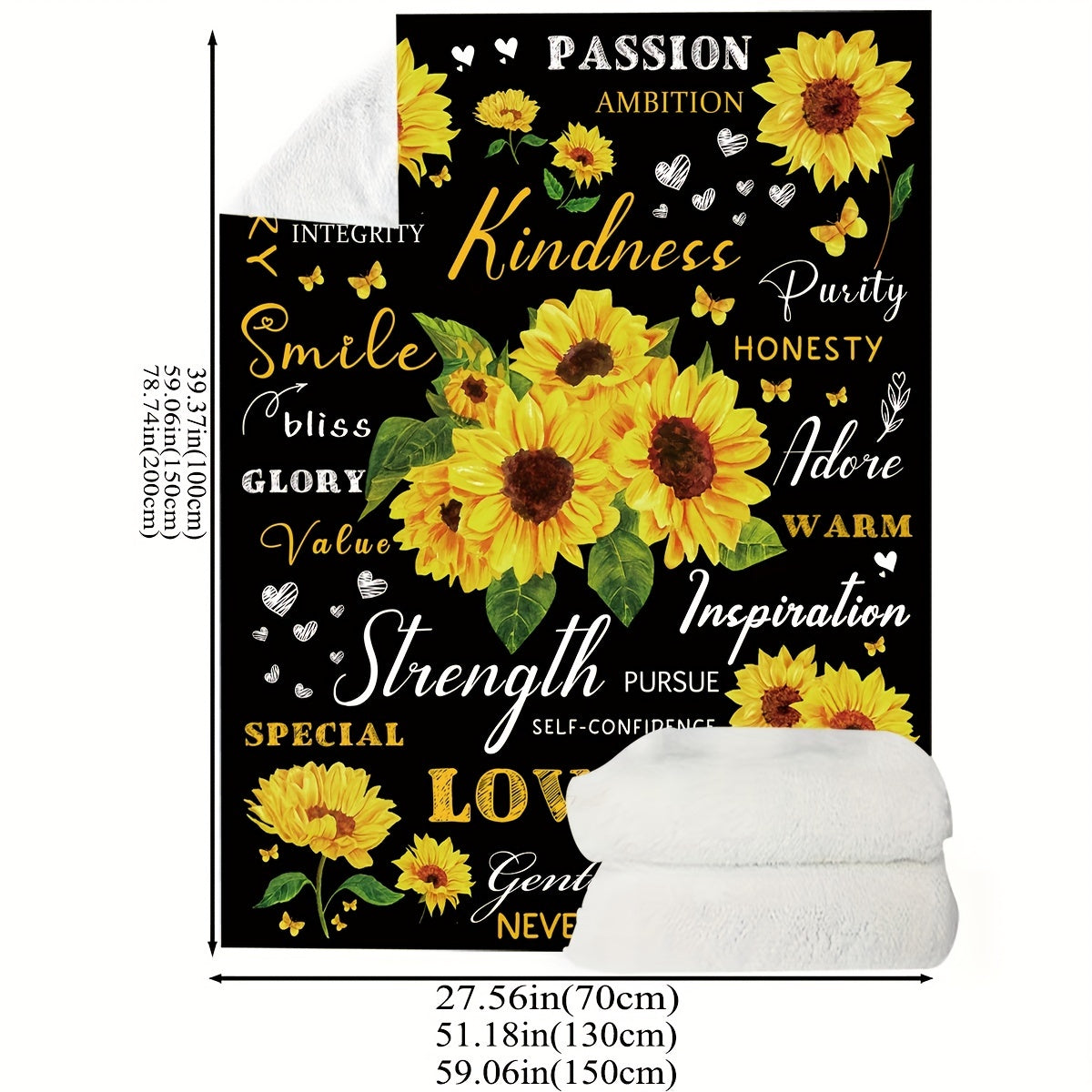 Positive Affirmations & Values Christian Flannel Blanket claimedbygoddesigns