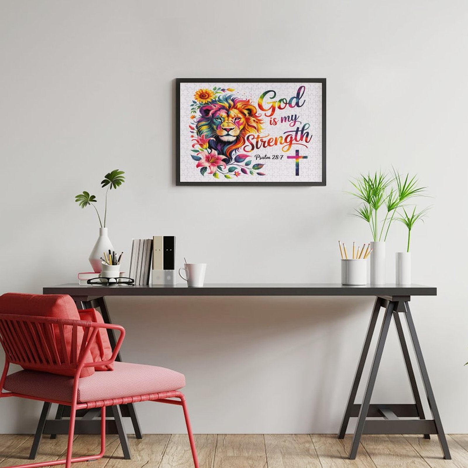 He Is My Strength Christian Wooden Picture Puzzle - ClaimedbyGodDesigns