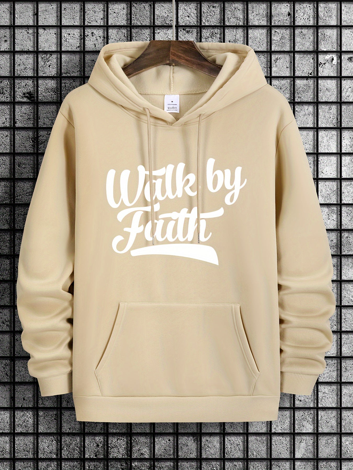 Walk By Faith Men's Christian Pullover Hooded Sweatshirt claimedbygoddesigns