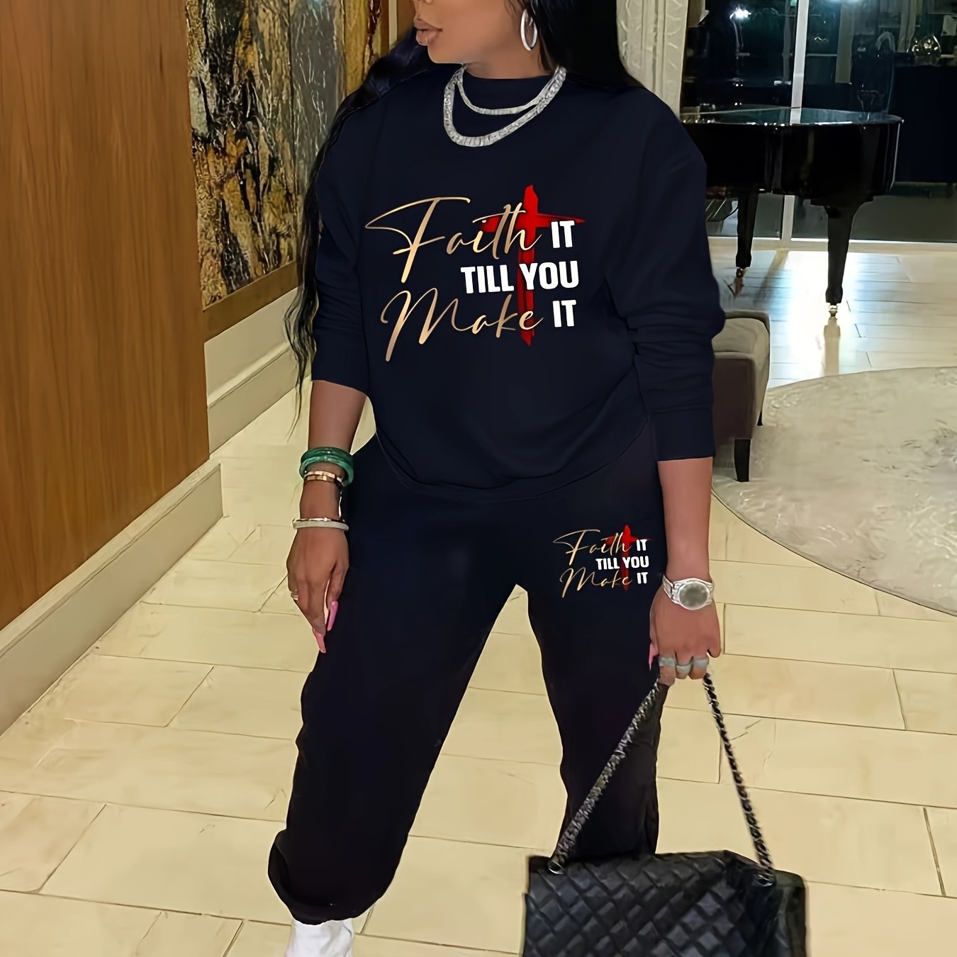 Faith It Till You Make It Women's Casual Outfit claimedbygoddesigns