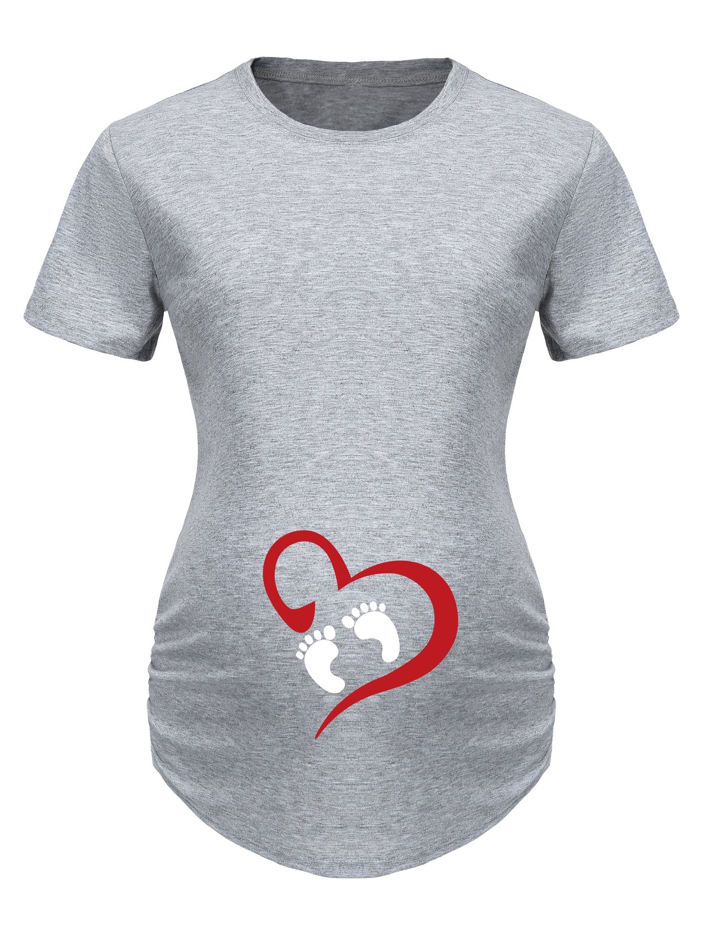 Love (footprints in a heart) Women's Christian Maternity T-shirt claimedbygoddesigns