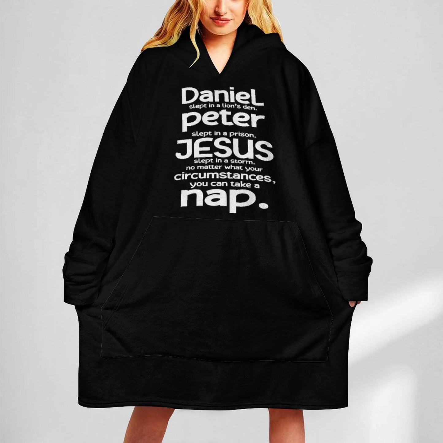 You Can Take A Nap Funny Christian Wearable Oversized Sweater Blanket