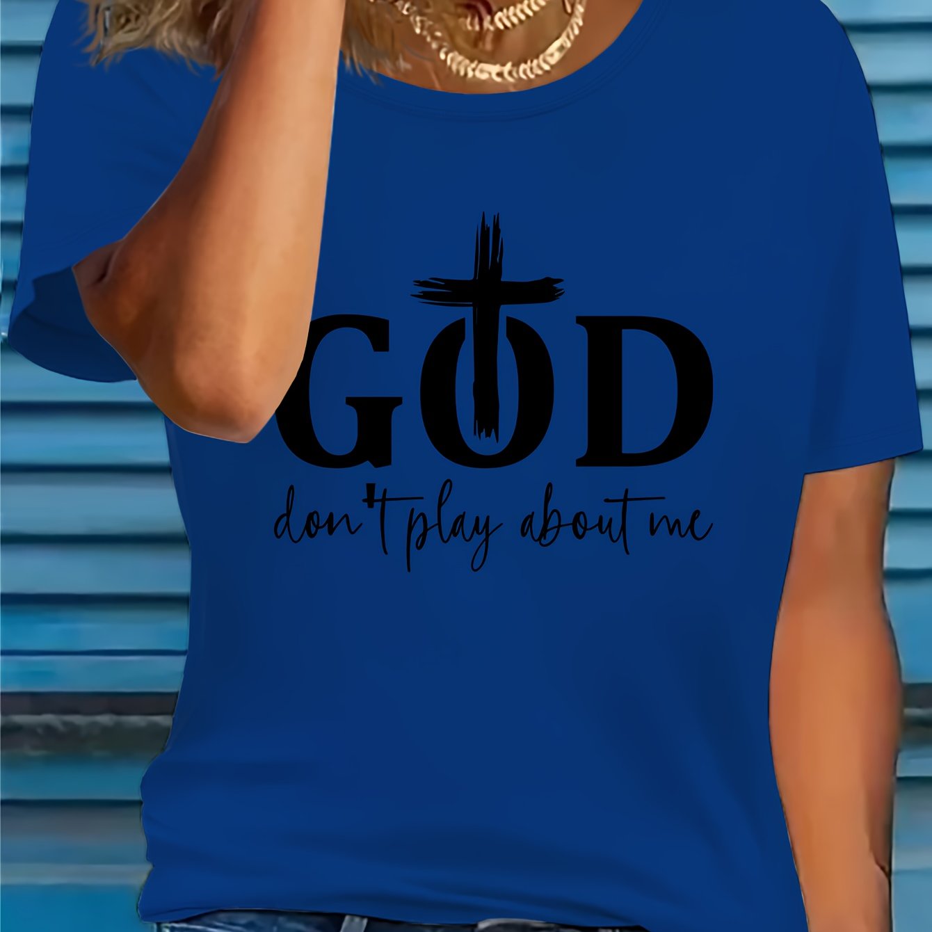 God Don't Play About Me Women's Christian T-shirt claimedbygoddesigns