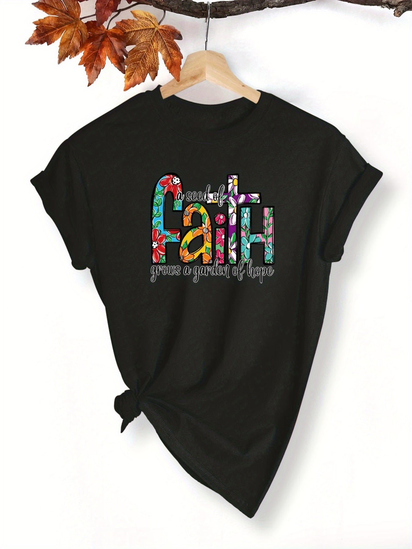 A Seed Of Faith Grows A Garden Of Hope Women's Christian T-Shirt claimedbygoddesigns