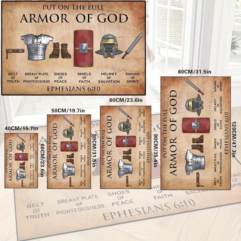 Put On The Full Armor Of God Christian Pattern Doormat claimedbygoddesigns