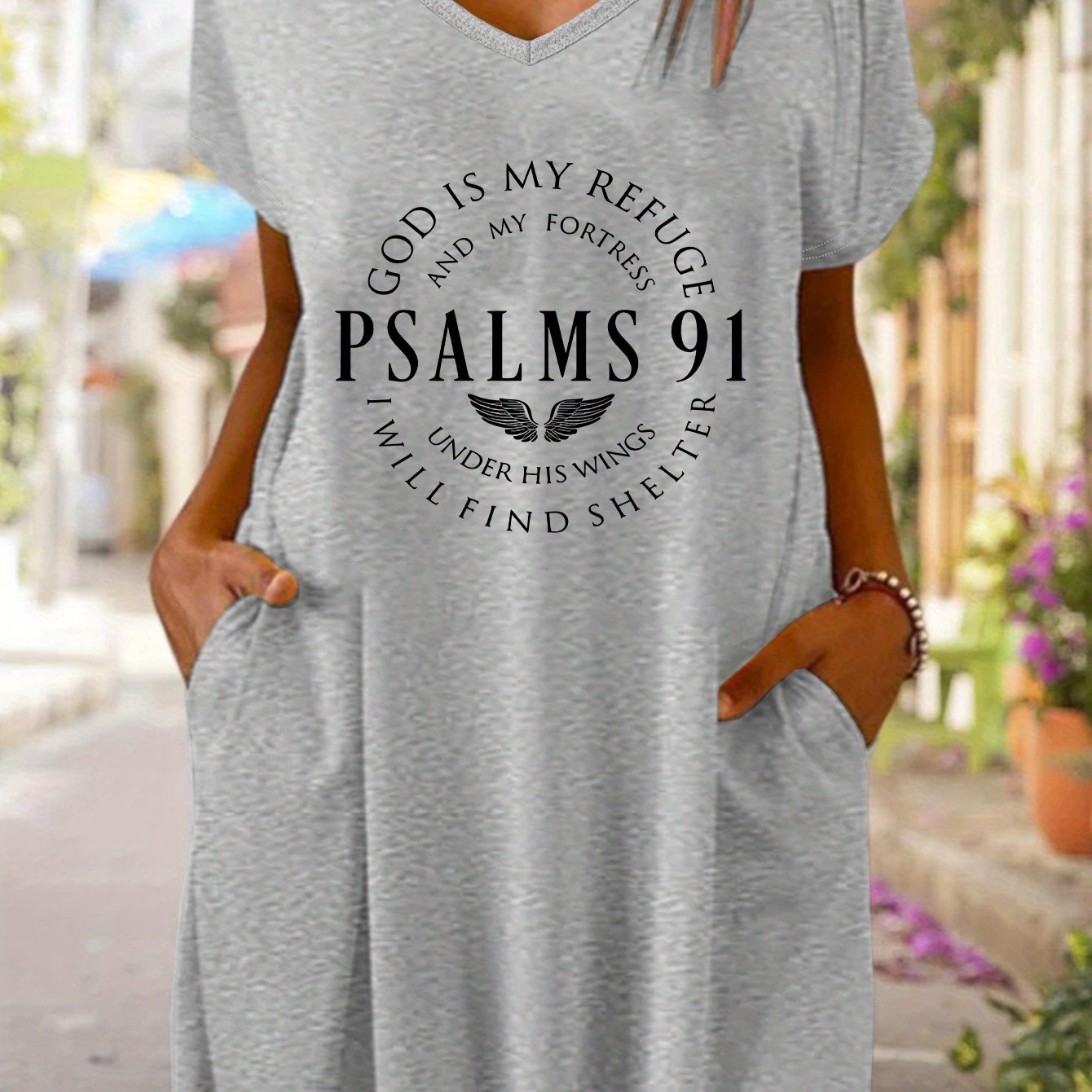 Psalms 91  Women's Christian Pajama Dress claimedbygoddesigns