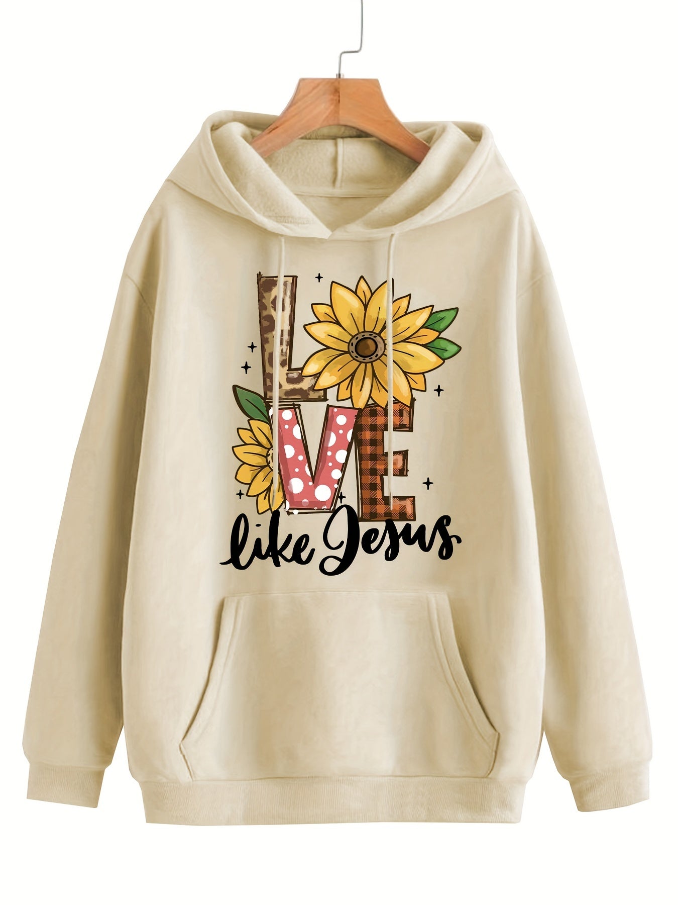 Love Like Jesus Women's Christian Pullover Hooded Sweatshirt claimedbygoddesigns