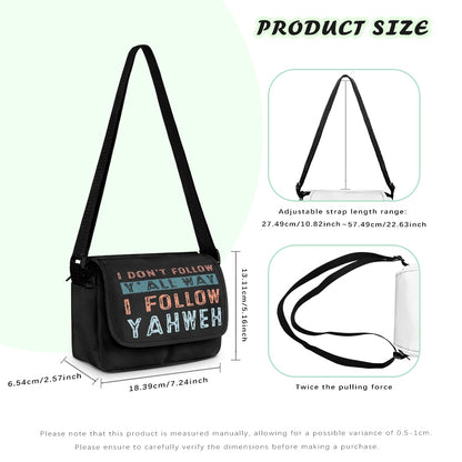 I Don't Follow Y'all Way I Follow Yahweh Christian Kids Flap Crossbody Bag