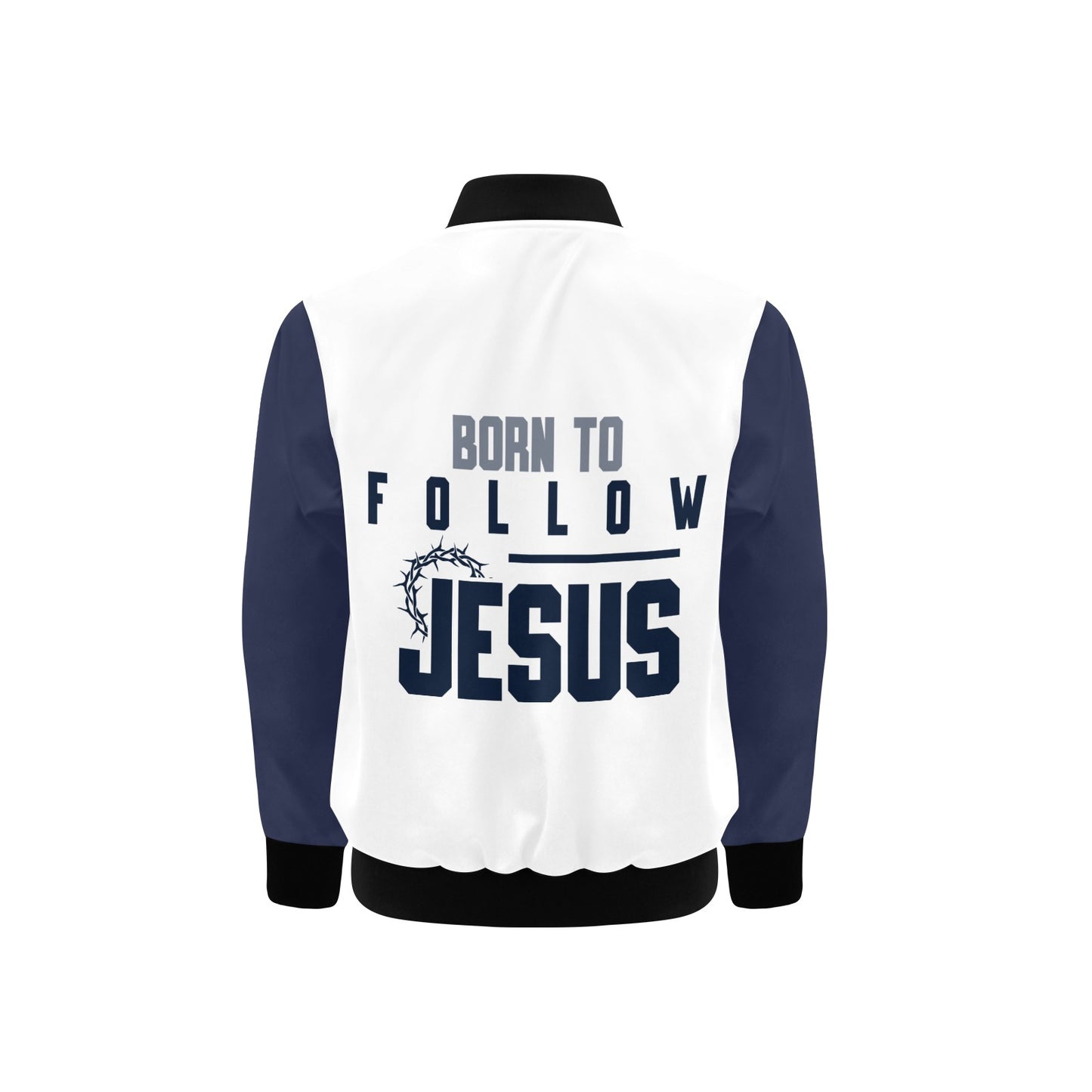 BORN TO FOLLOW HIM Kids' Bomber Jacket with Pockets