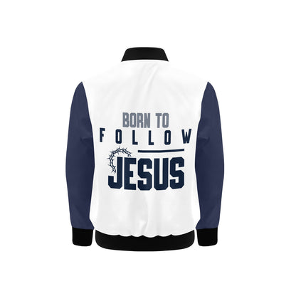 BORN TO FOLLOW HIM Kids' Bomber Jacket with Pockets