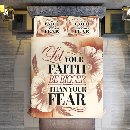 Let Your Faith Be Bigger Than Your Fear Christian 3-Piece Bedding Set