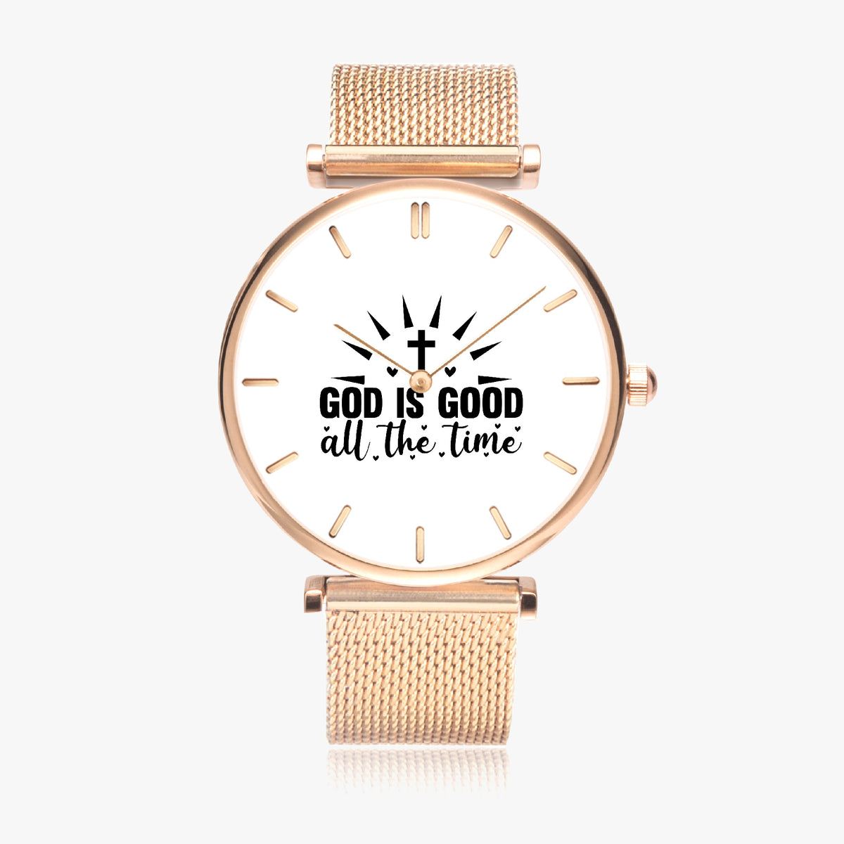 He Is Good All The Time Stylish Ultra-Thin Quartz Christian Watch (With Indicators) - ClaimedbyGodDesigns