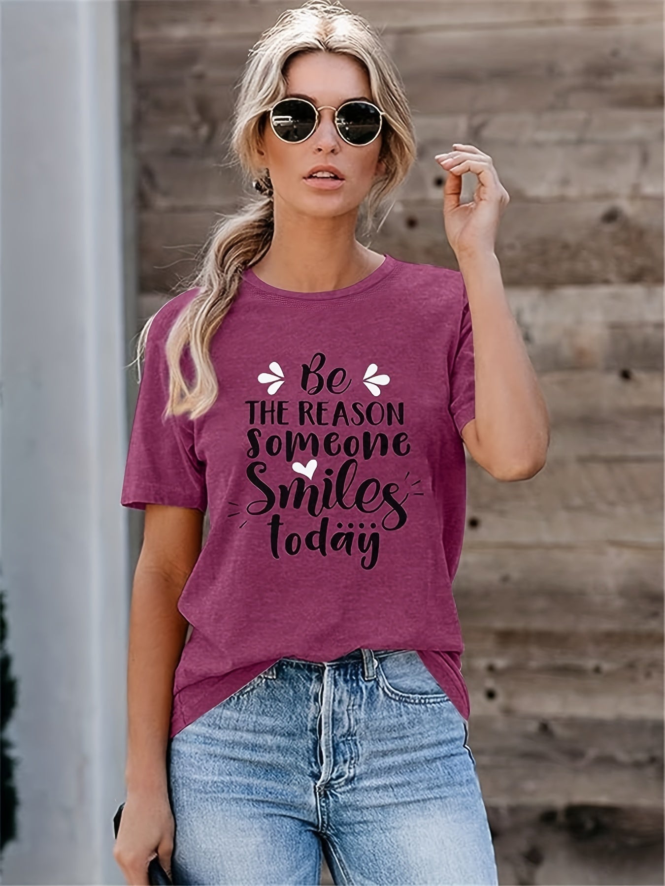 Be The Reason Someone Smiles Today Women's Christian T-shirt claimedbygoddesigns