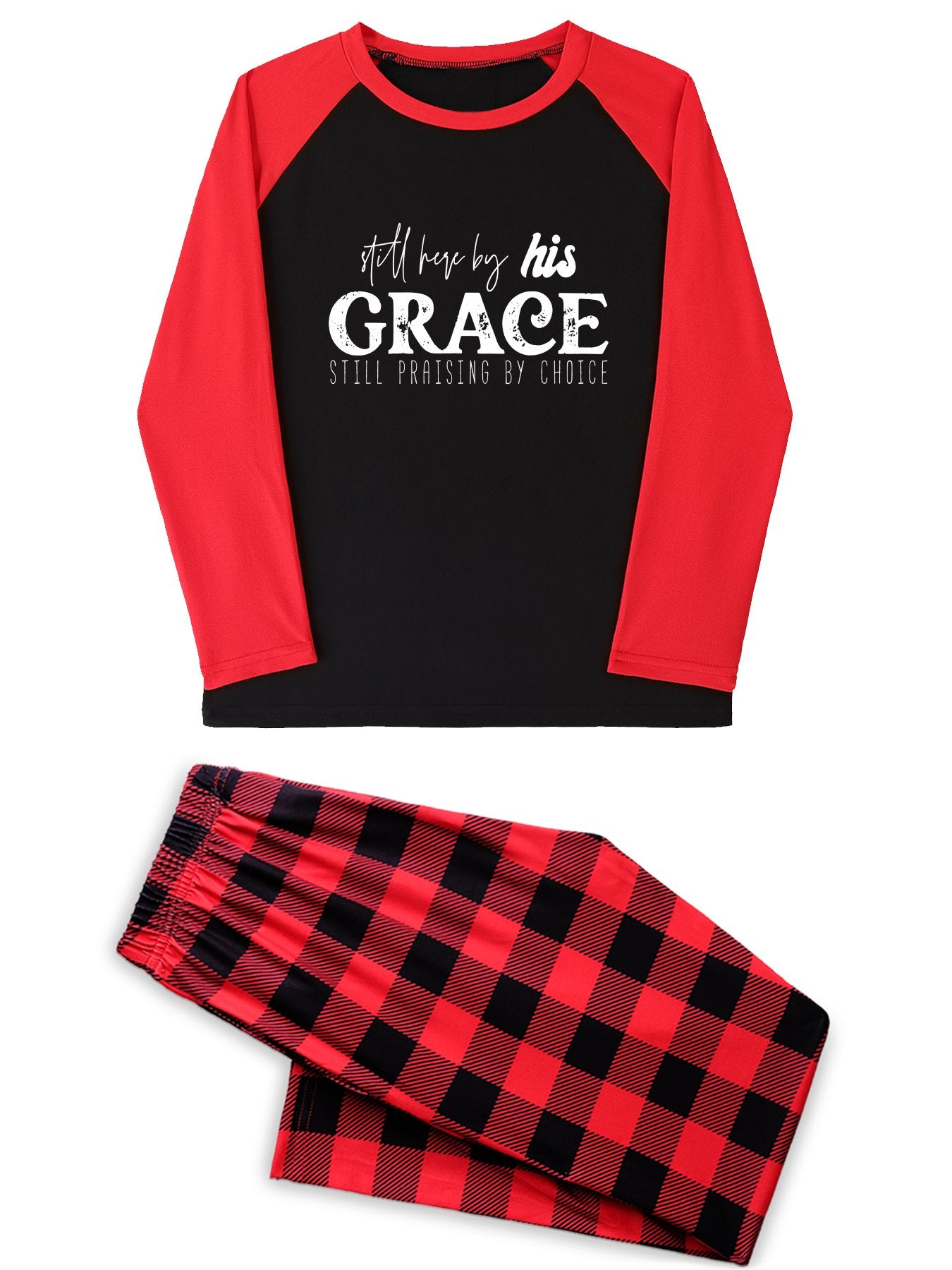 Still Here By HIs Grace Unisex Christian Plaid Pajamas - ClaimedbyGodDesigns