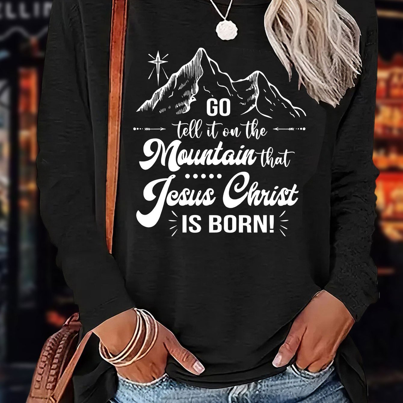Jesus Christ Is Born Women's Christian Pullover Sweatshirt claimedbygoddesigns