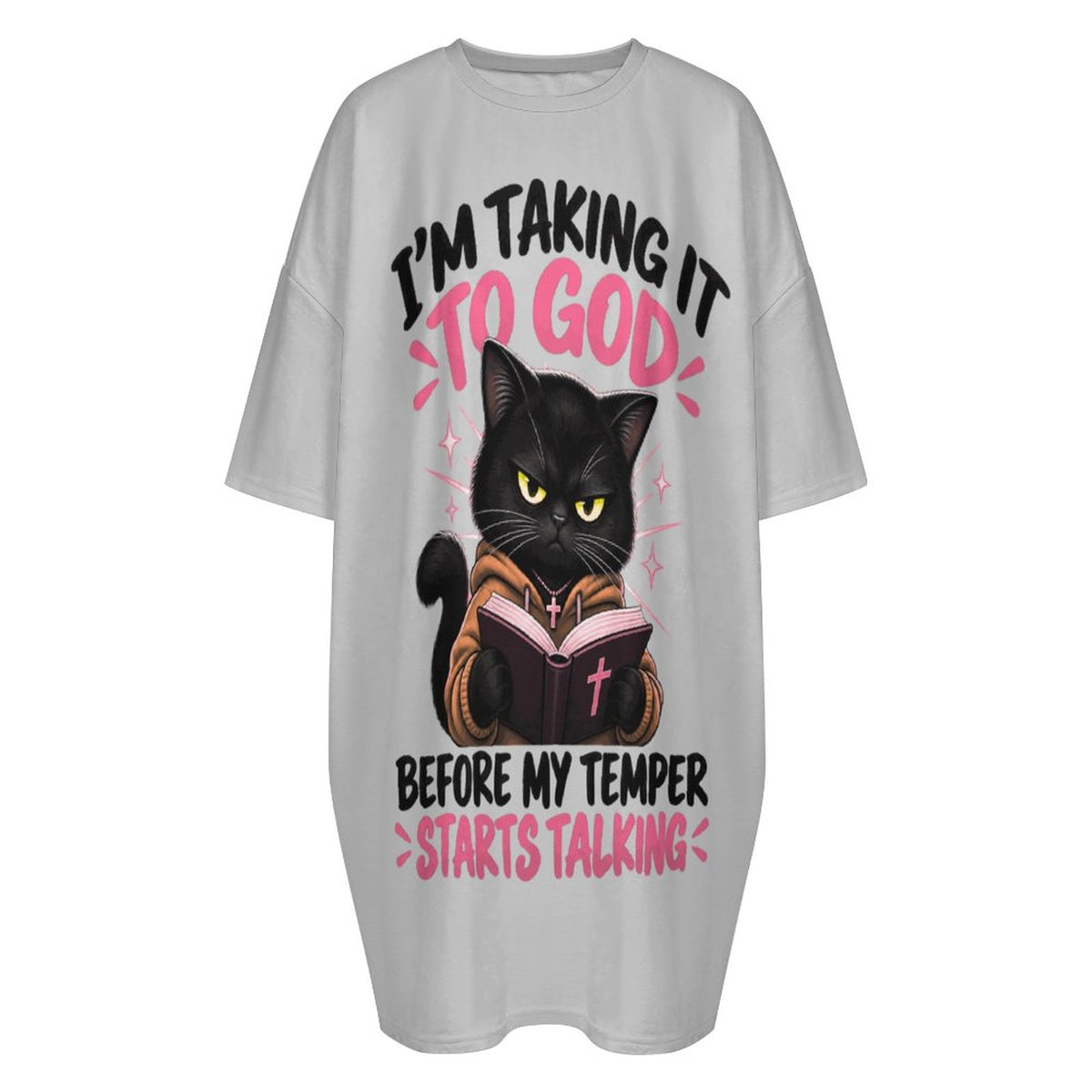 I'm Taking It To God Before My Temper Starts Talking Women's Christian One Size Flannel Nightdress