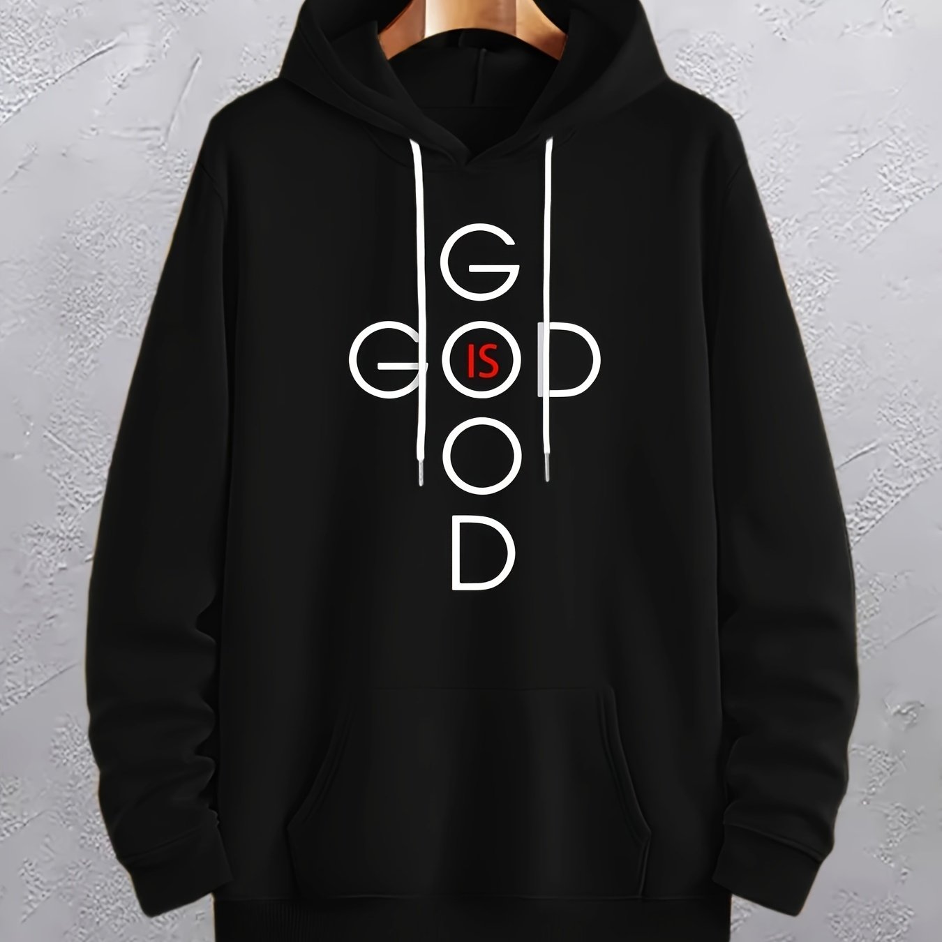 God Is Good Plus Size Men's Christian Pullover Hooded Sweatshirt claimedbygoddesigns