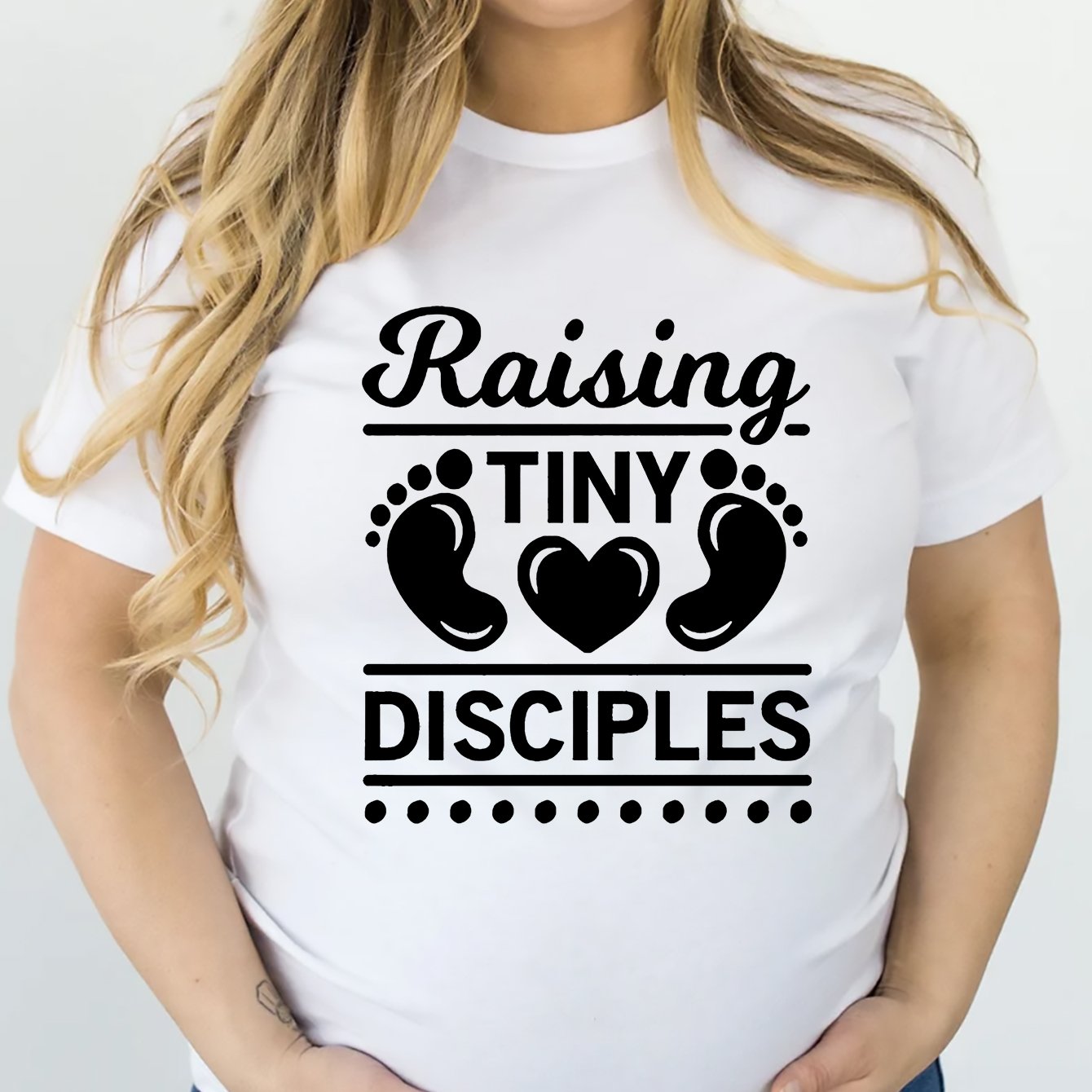 Raising Tiny Disciples Plus Size Women's Christian Casual Outfit claimedbygoddesigns