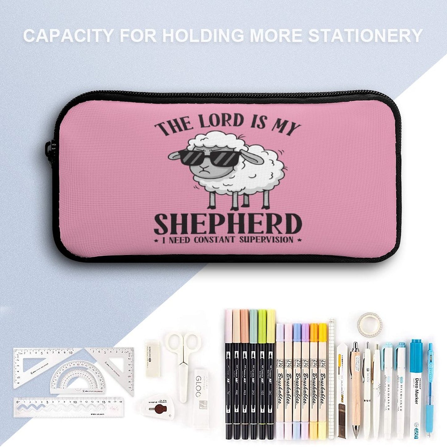 I Need Constant Supervision (girl) 3 Pcs Christian School Backpack Set for Kids (Backpack, Lunch Bag and Pencil Case)