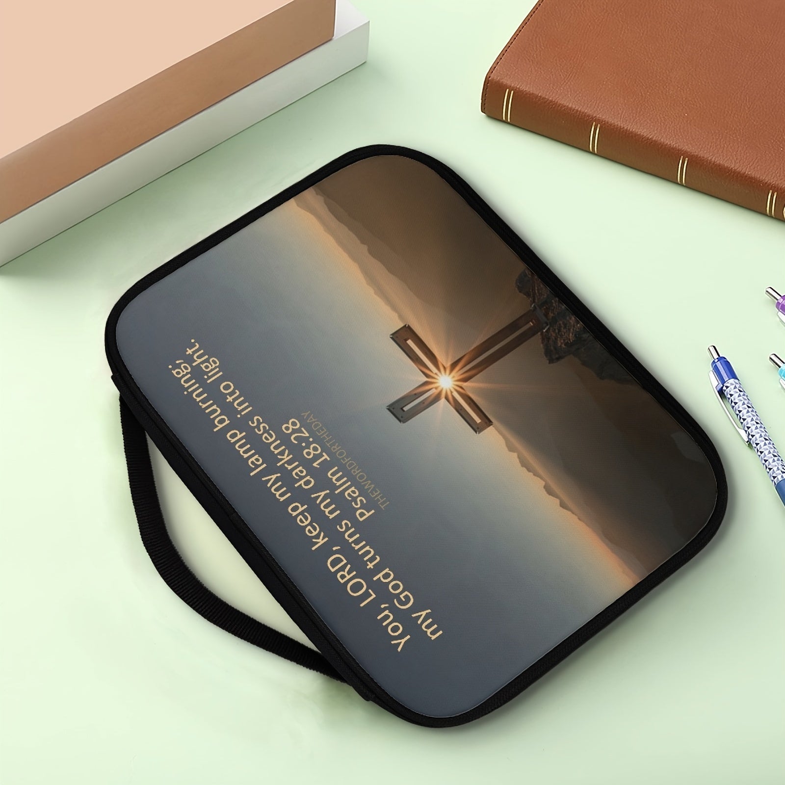 Psalm 18:28 My God Turns My Darkness Into Light Christian Bible Cover claimedbygoddesigns