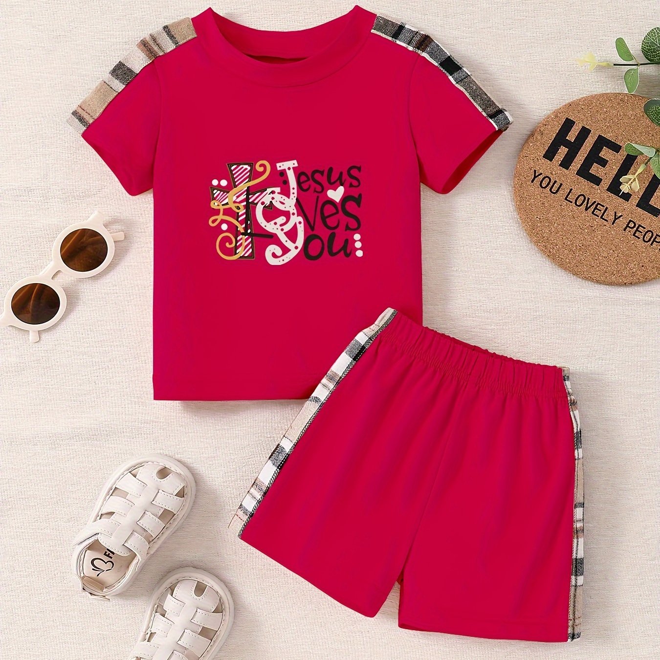 Jesus Loves You Toddler Christian Casual Outfit claimedbygoddesigns