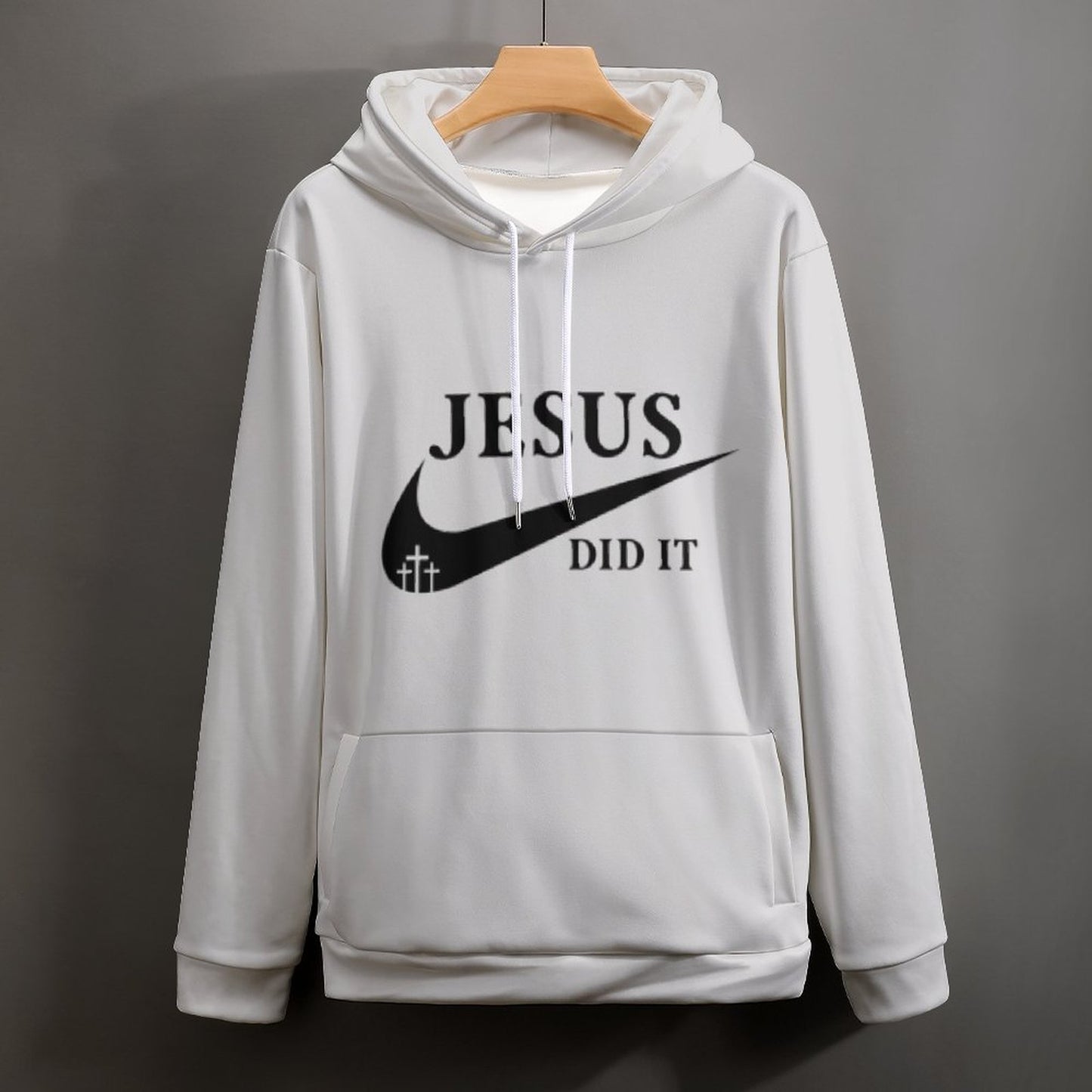 Jesus Did It (like Nike) Women's Christian Pullover Hooded Sweatshirt