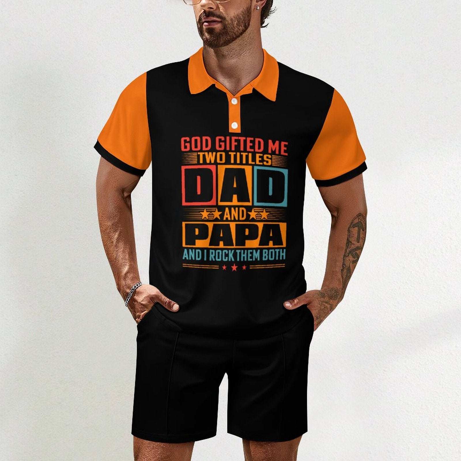 200gsm Short Sleeve Men's POLO Shirt Set A46TZ (All-Over Printing) SALE-Personal Design