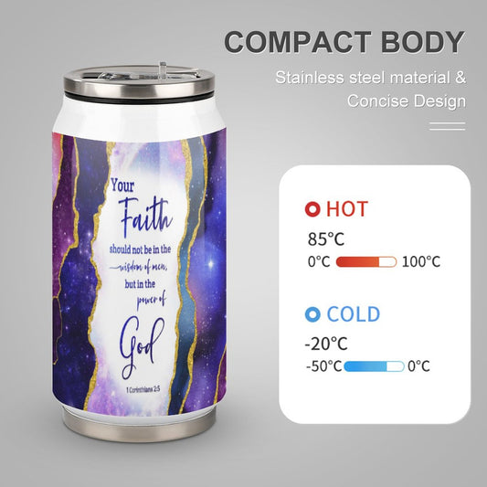 Your Faith Should Be In The Power of God Christian Stainless Steel Tumbler with Straw SALE-Personal Design