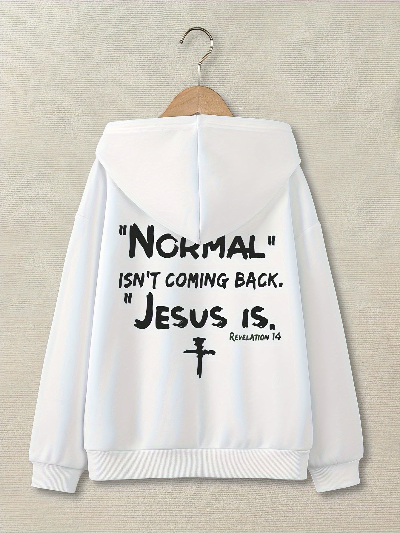 Normal Isn't Coming Back Jesus Is Youth Christian Pullover Hooded Sweatshirt claimedbygoddesigns