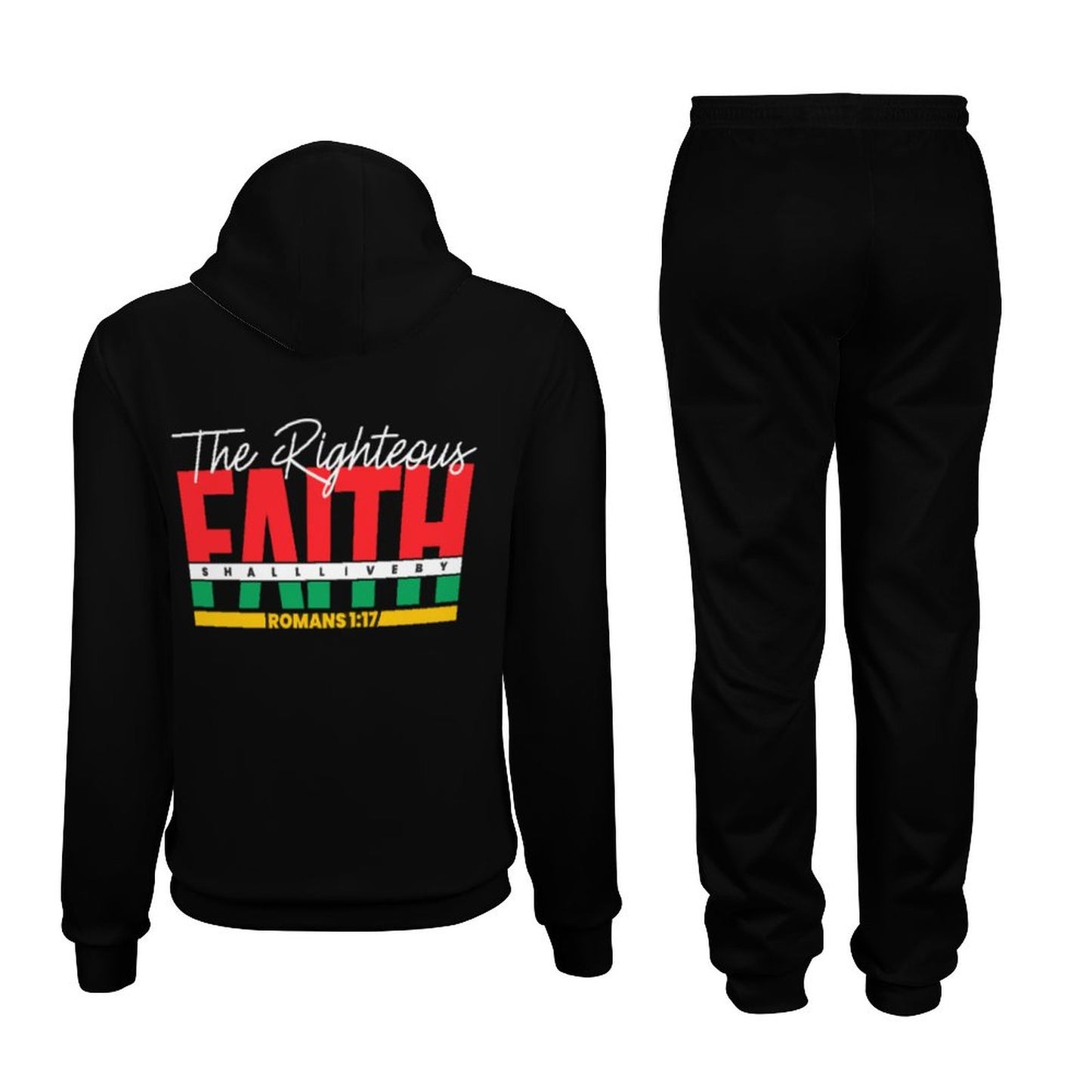 Romans 1:17 The Righteous Shall Live By Faith Men's Christian Casual Outfit