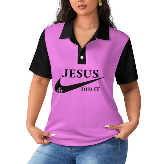 Jesus Did It (Like Nike) Women's Christian T-shirt (Polo T-shirt) SALE-Personal Design